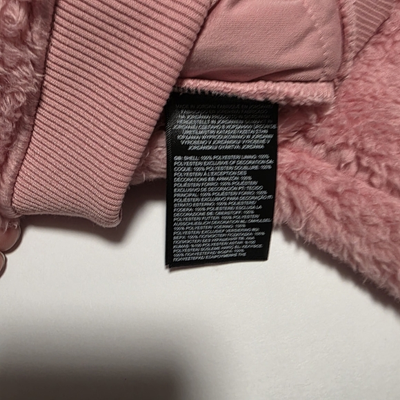 Girls' Size 5 The North Face Kids Pink Fleece Hoodie Sweater - Picture 10 of 12